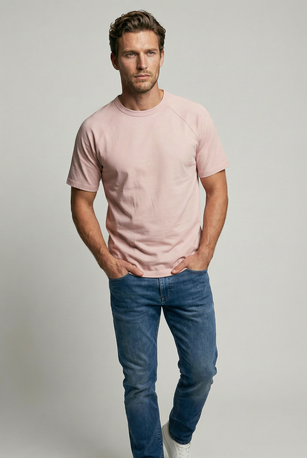 Hoxton Raglan Sleeve Fitted T-shirt - Nude