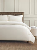 Pure Cotton Check Duvet Set Oatmeal