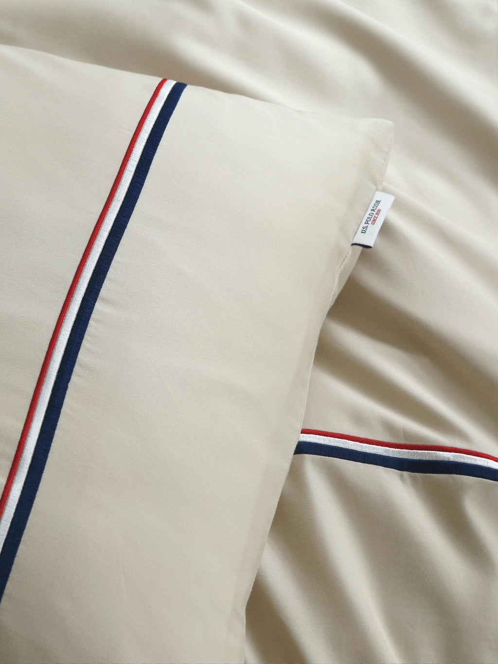 Luxury Cotton Brand Stripe Duvet Set Oatmeal