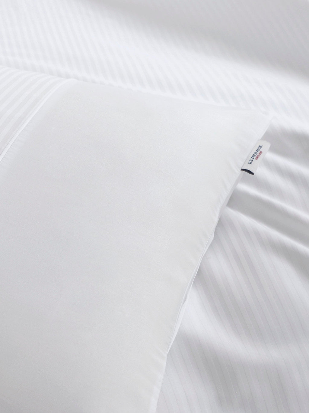 Pure Cotton Dobby Stripe Duvet Set Bright White