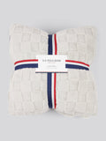 Plush Jacquard Throw & Cushion Set in Vapor Blue