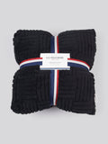 Premium Terrazzo Jacquard Throw & Cushion Set in Jet Black