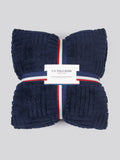 Premium Terrazzo Jacquard 2-Cushion Set in Navy Iris