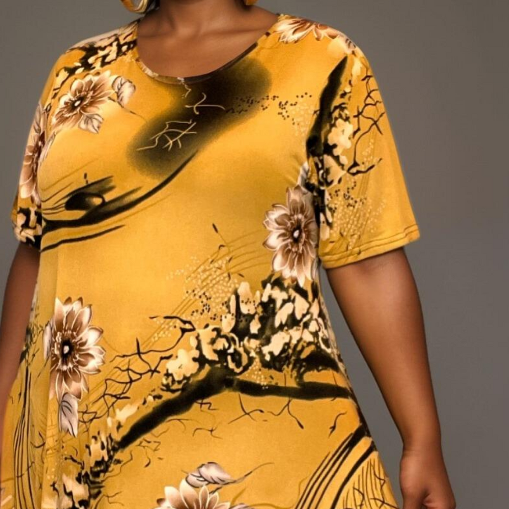Mustard Floral Swing Top