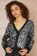 Mela Black Sequin Knitted Cardigan