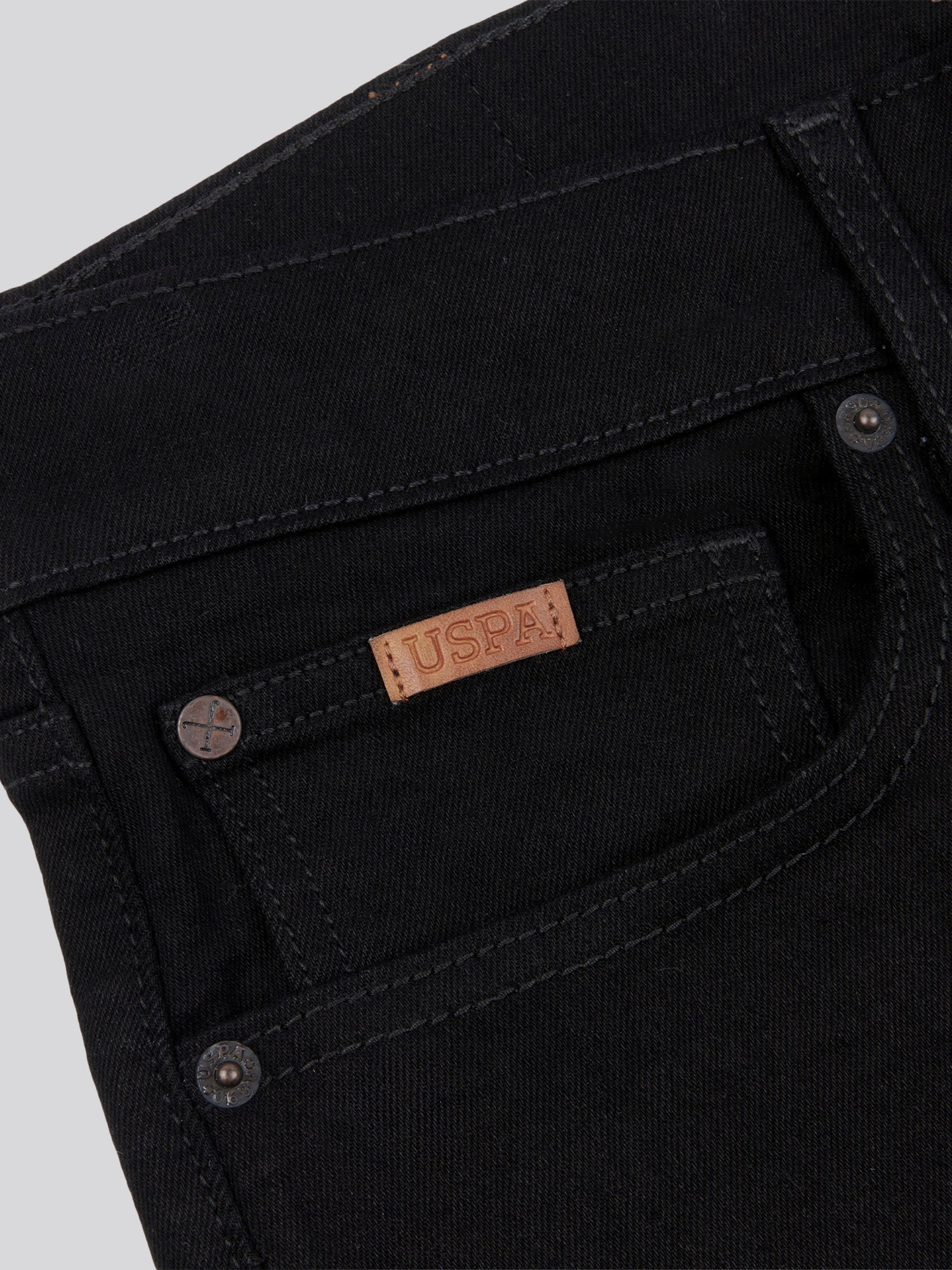 Mens 5 Pocket Regular Fit Denim Jeans in Black Wash