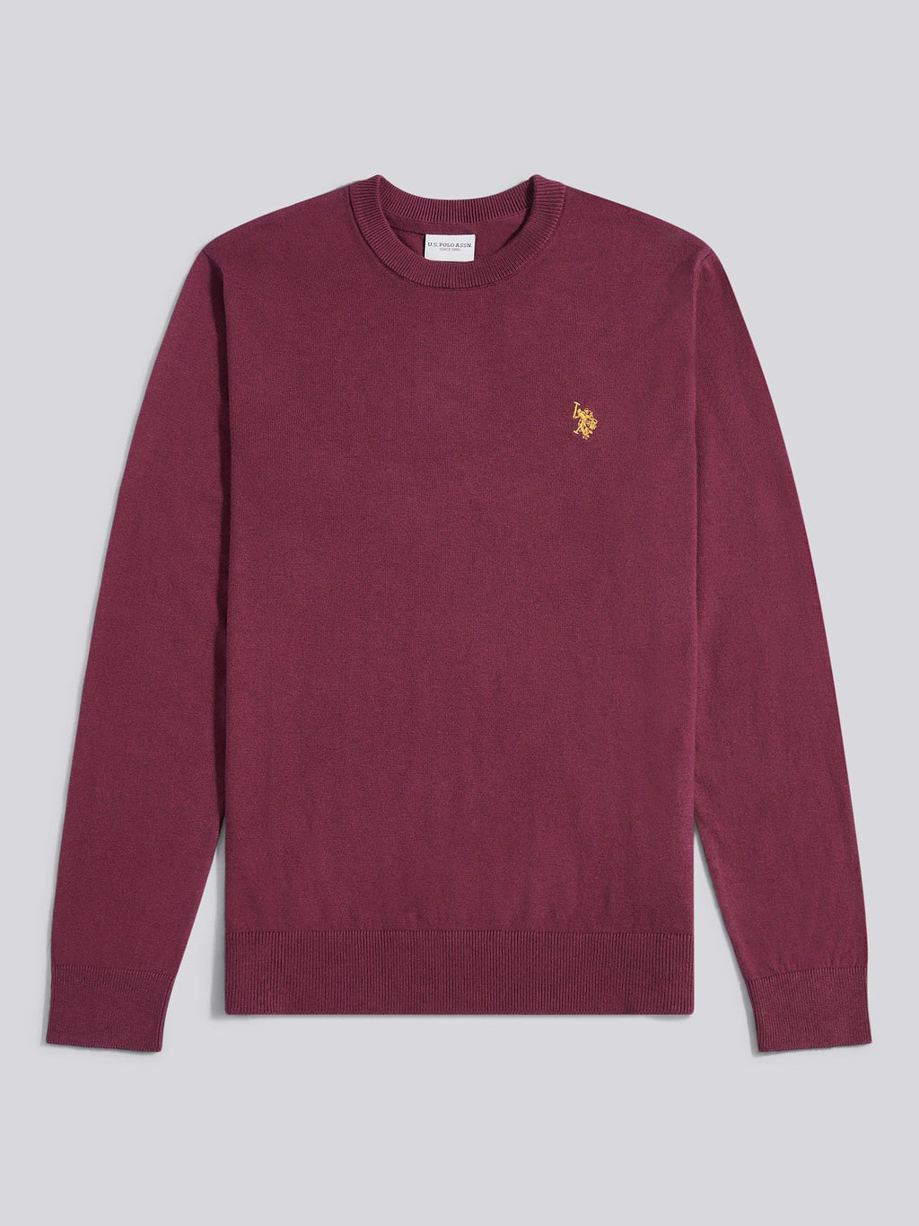 Mens Cotton Crewneck in Grape Wine