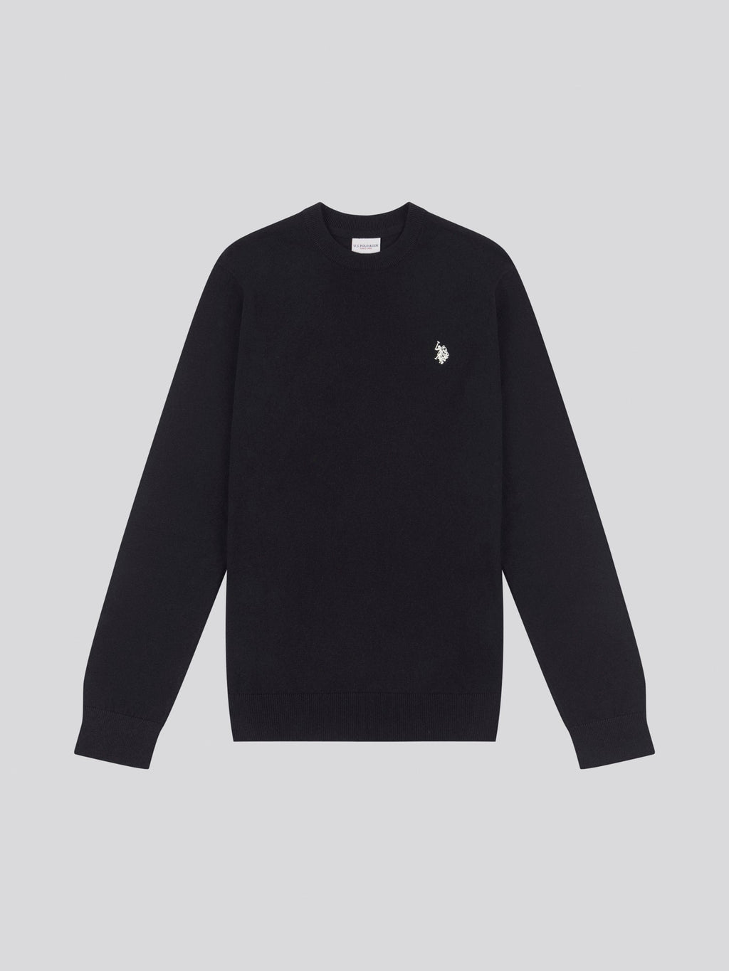Mens Cotton Crewneck in Black Bright White DHM