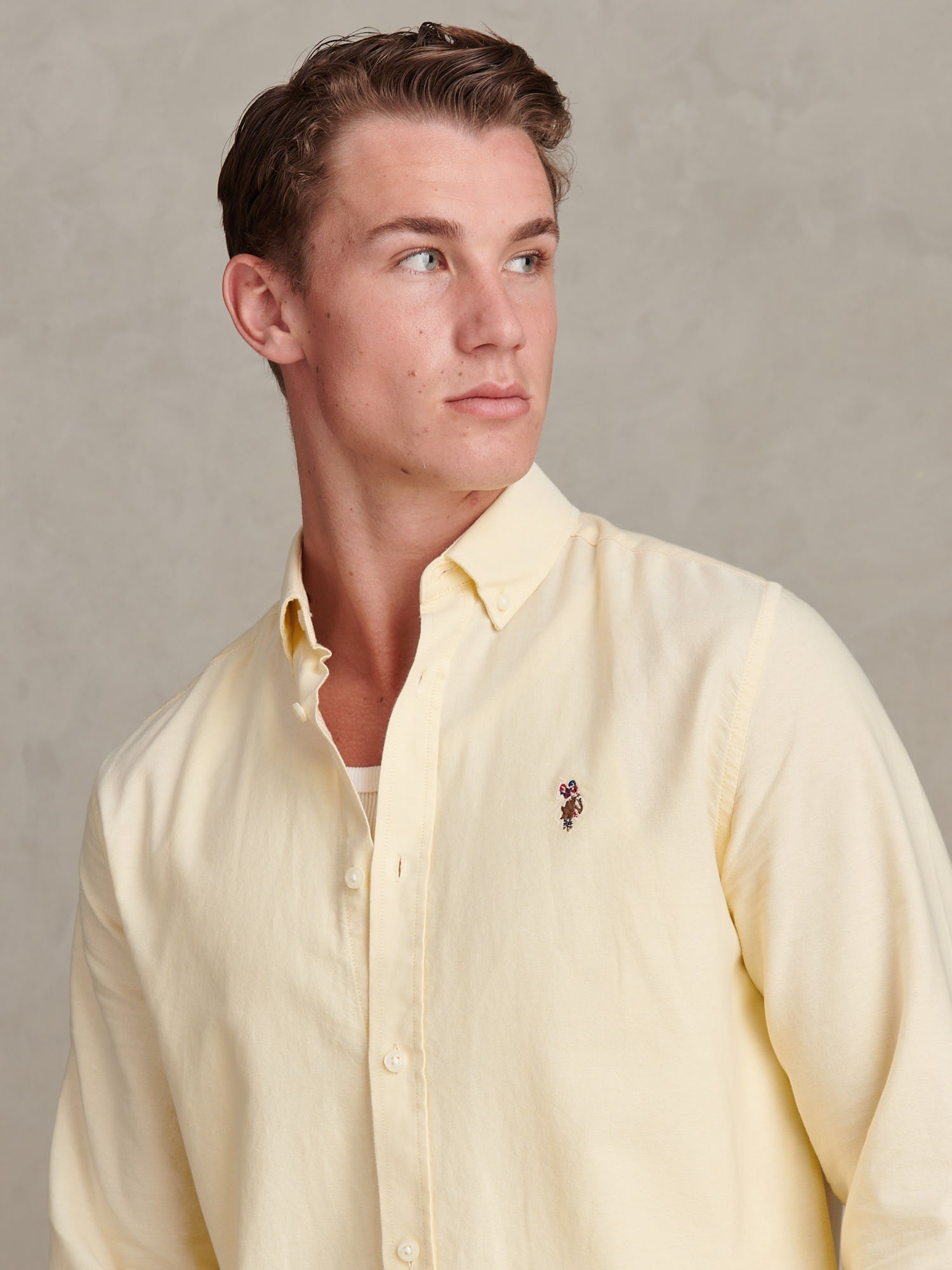 Mens Peached Oxford Shirt French Vanilla