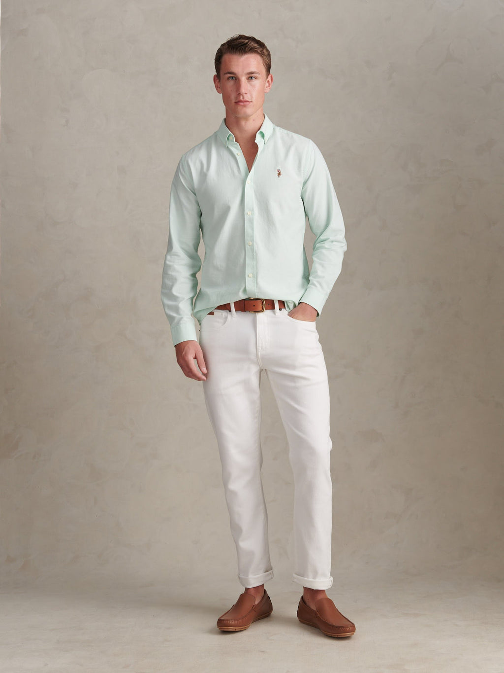 Mens Peached Oxford Shirt Bay