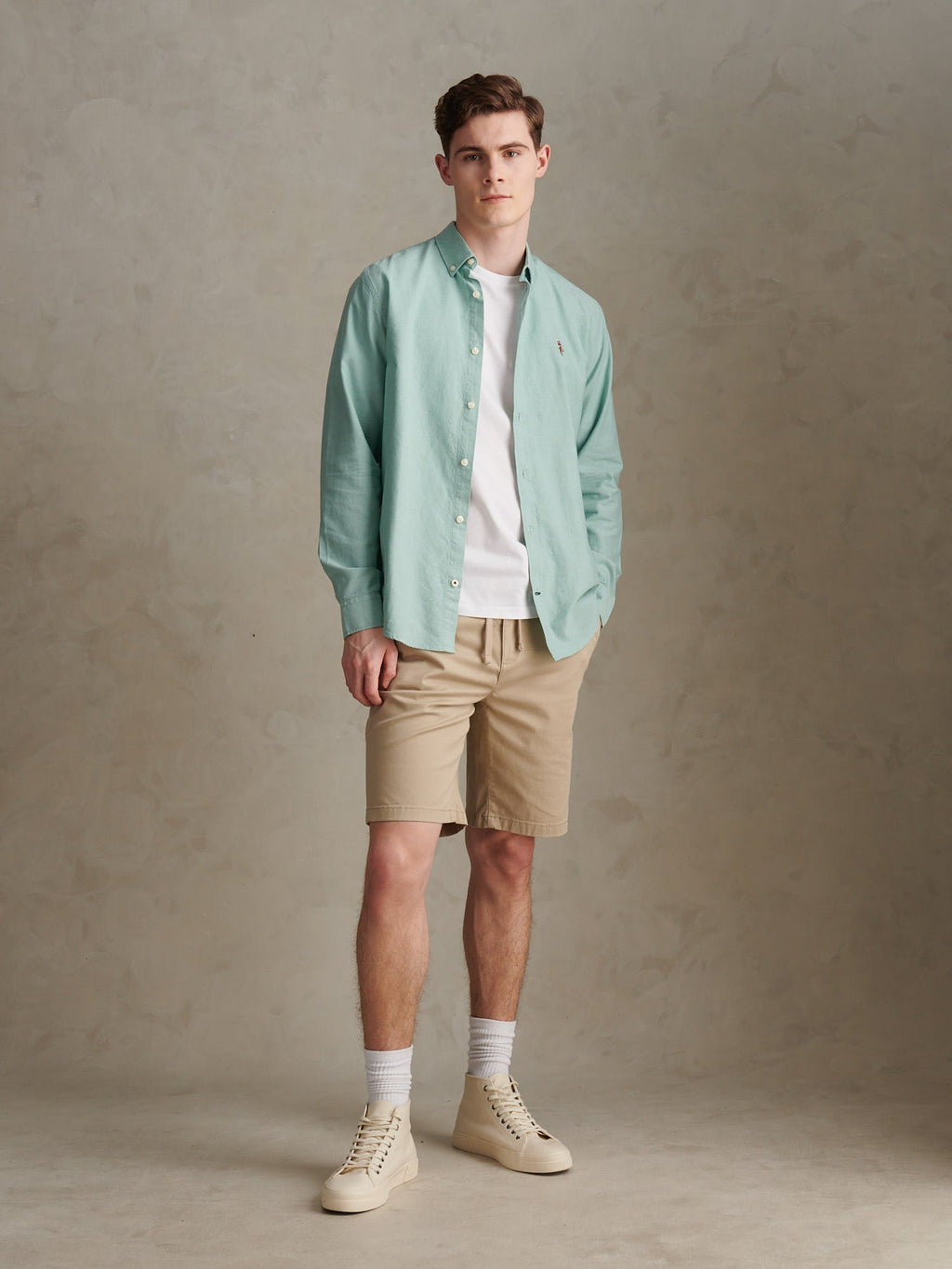 Mens Peached Oxford Shirt Aquifer