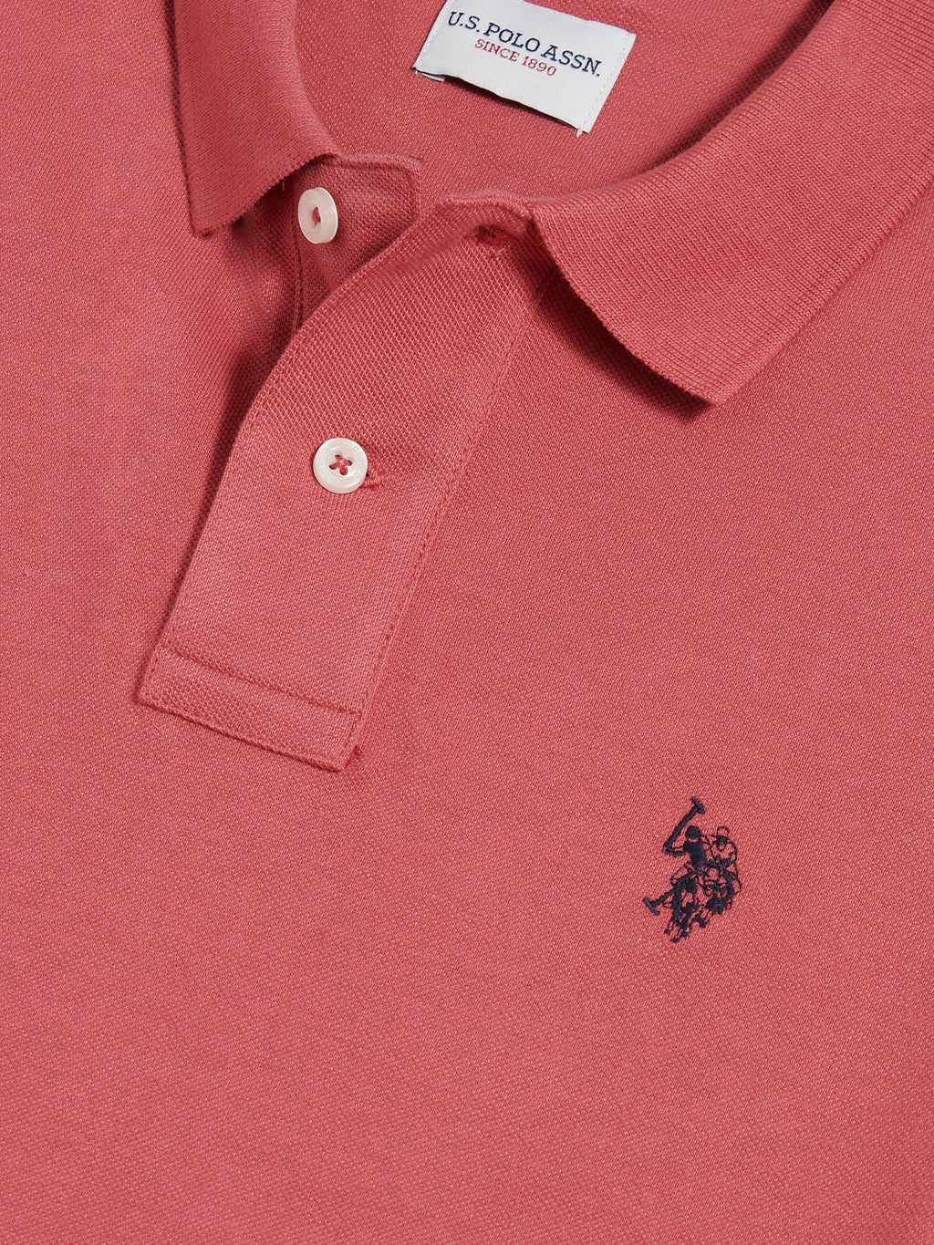 Mens Double Horsemen Polo Shirt Slate Rose