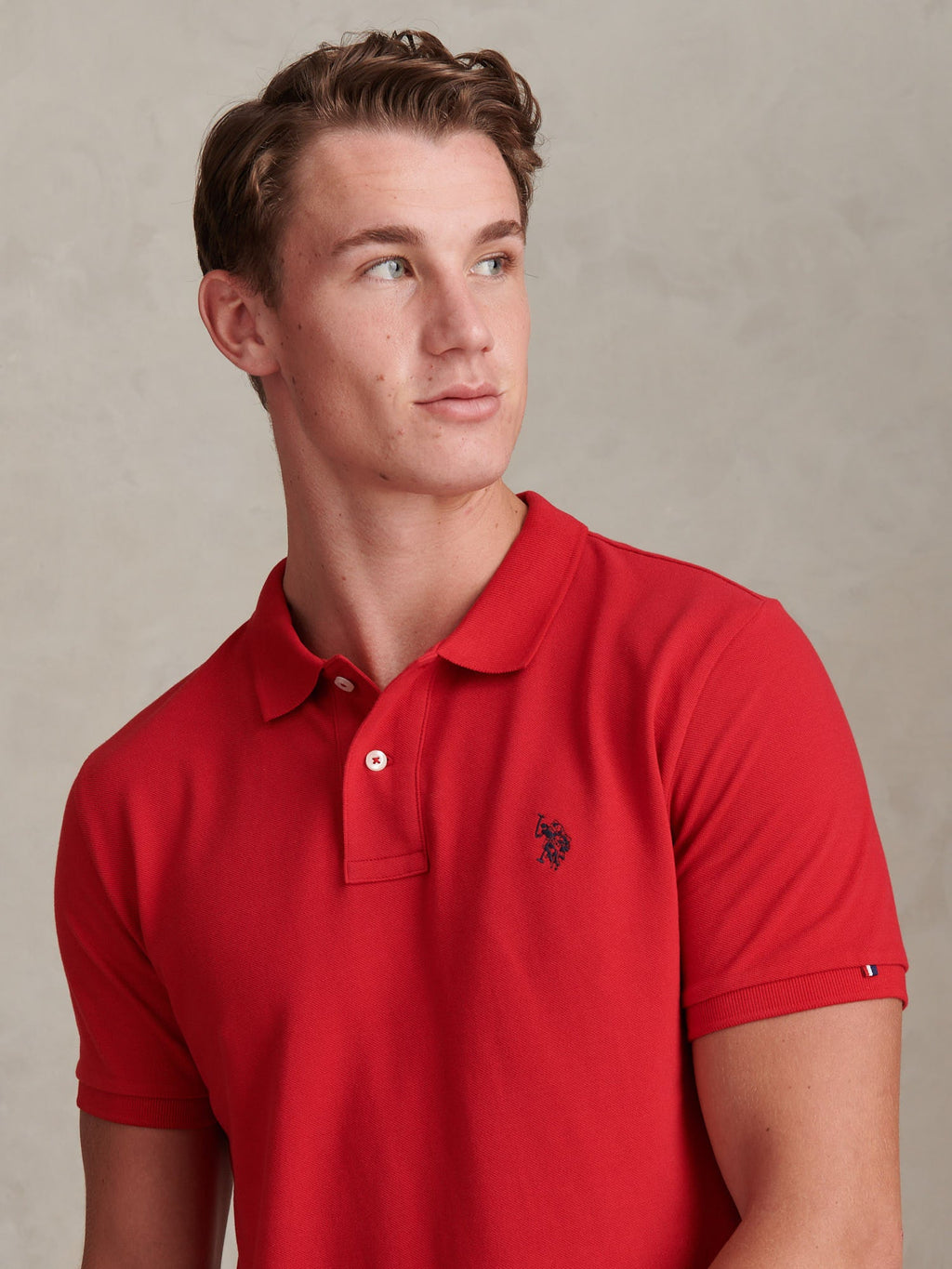 Mens Double Horsemen Polo Shirt Haute Red