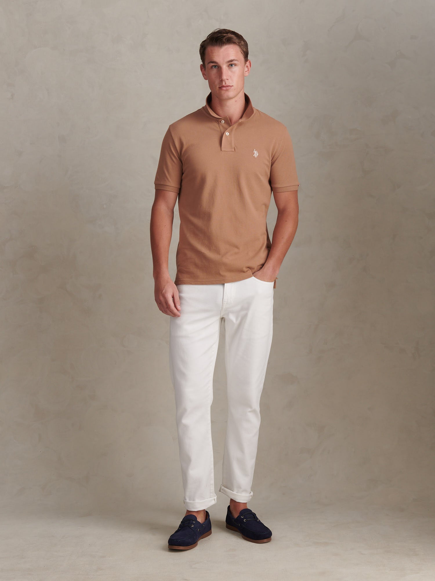 Mens Double Horsemen Polo Shirt Burro
