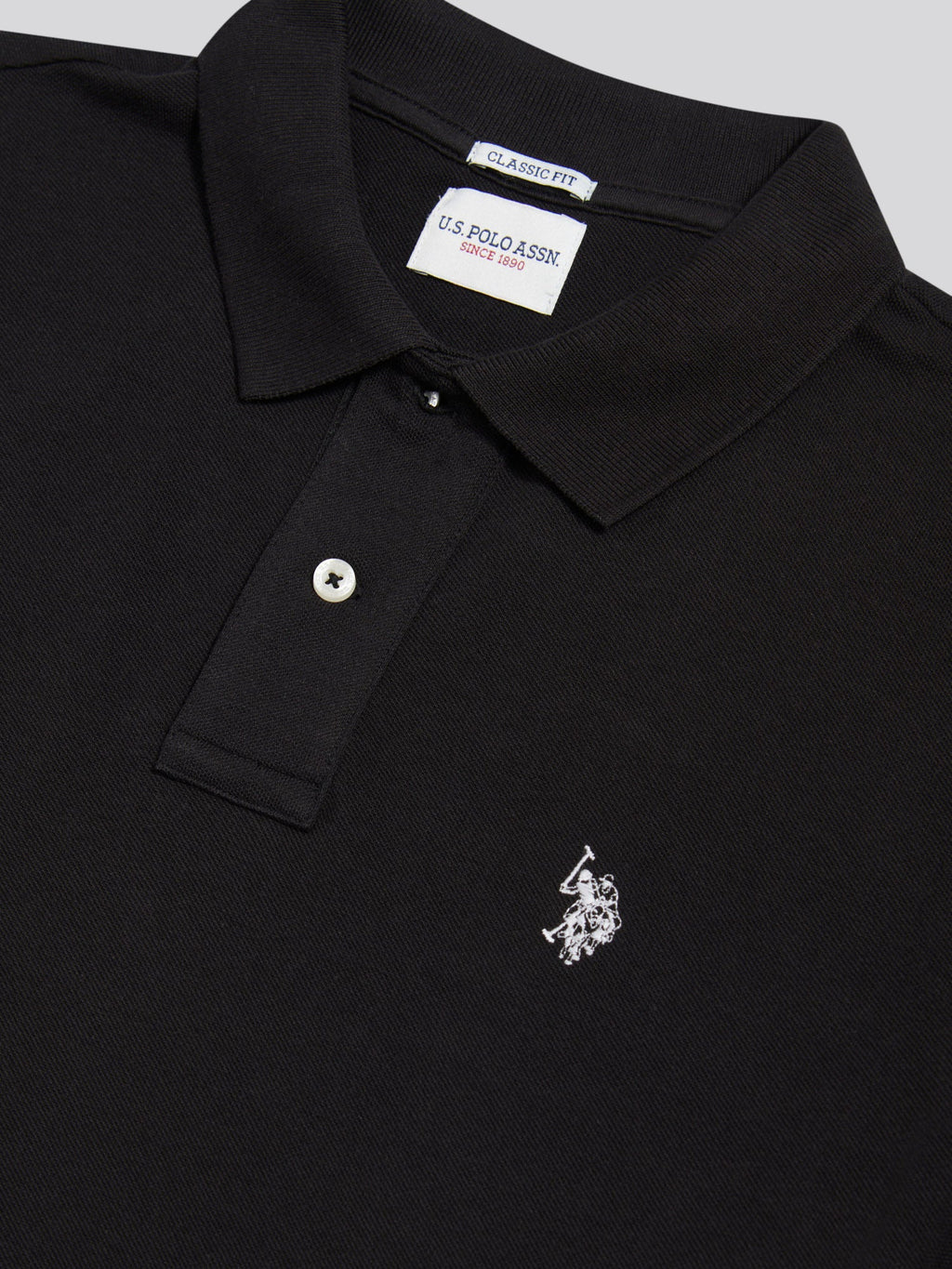 Mens Double Horsemen Polo Shirt Black Bright White DHM