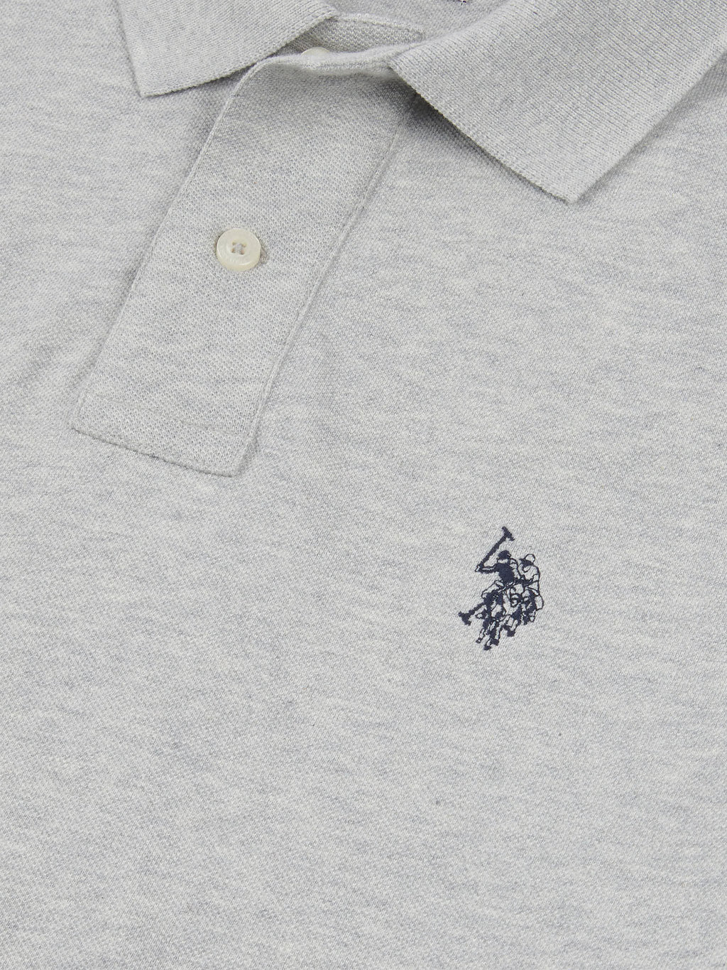 Mens Double Horsemen Polo Shirt Mid Grey Marl