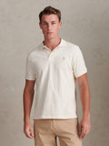 Mens Texture Terry Polo Shirt Whisper White
