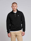 Mens 1/4 Zip Sweatshirt Black Bright White DHM