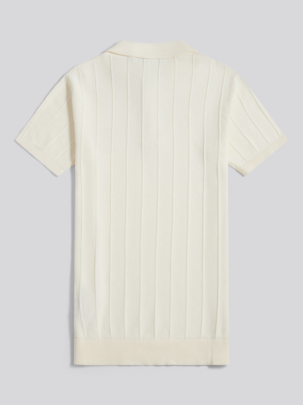 Mens Zip Knit  Polo Shirt Whisper White