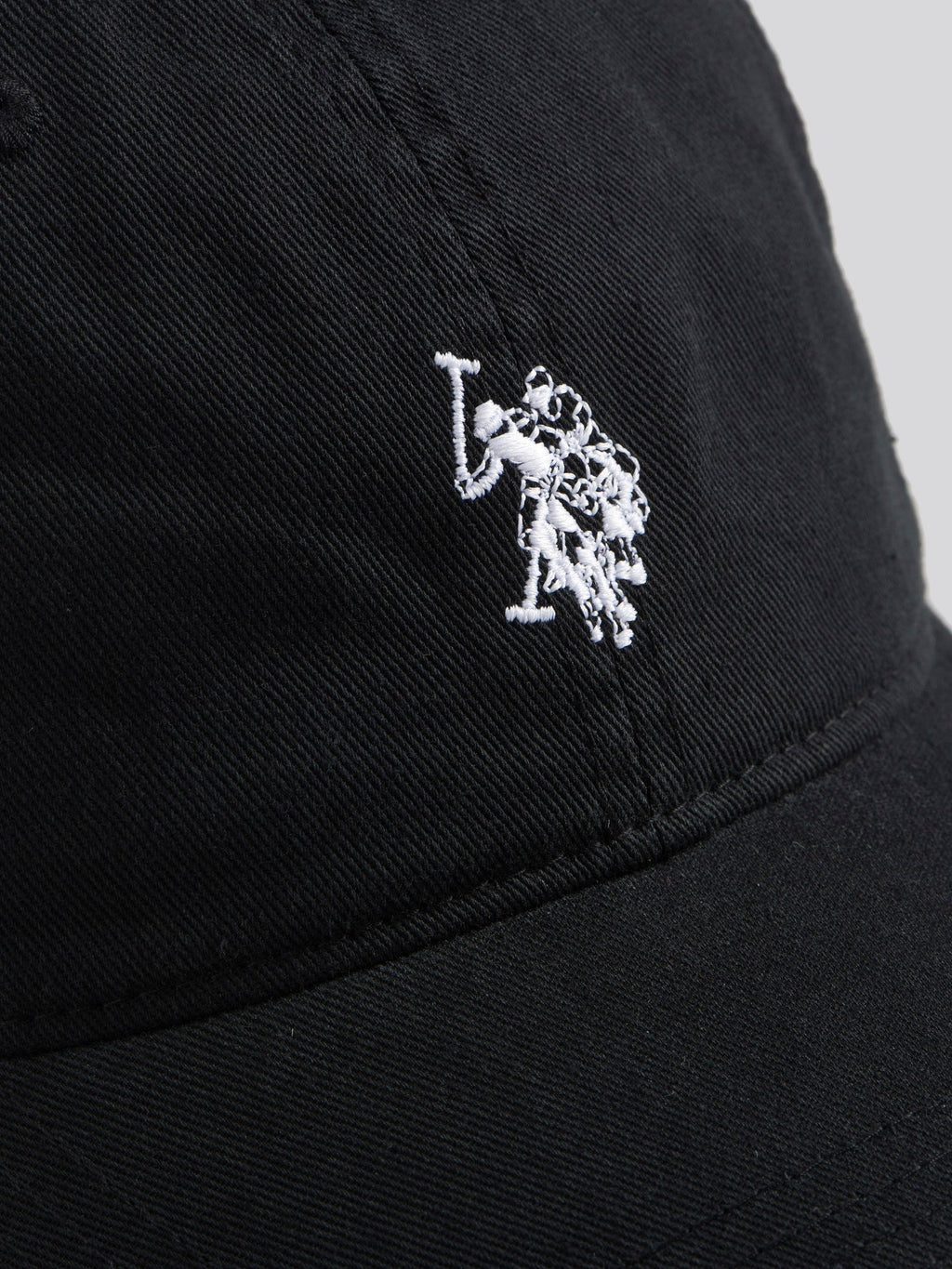 Mens Washed Casual Cap Black Bright White DHM