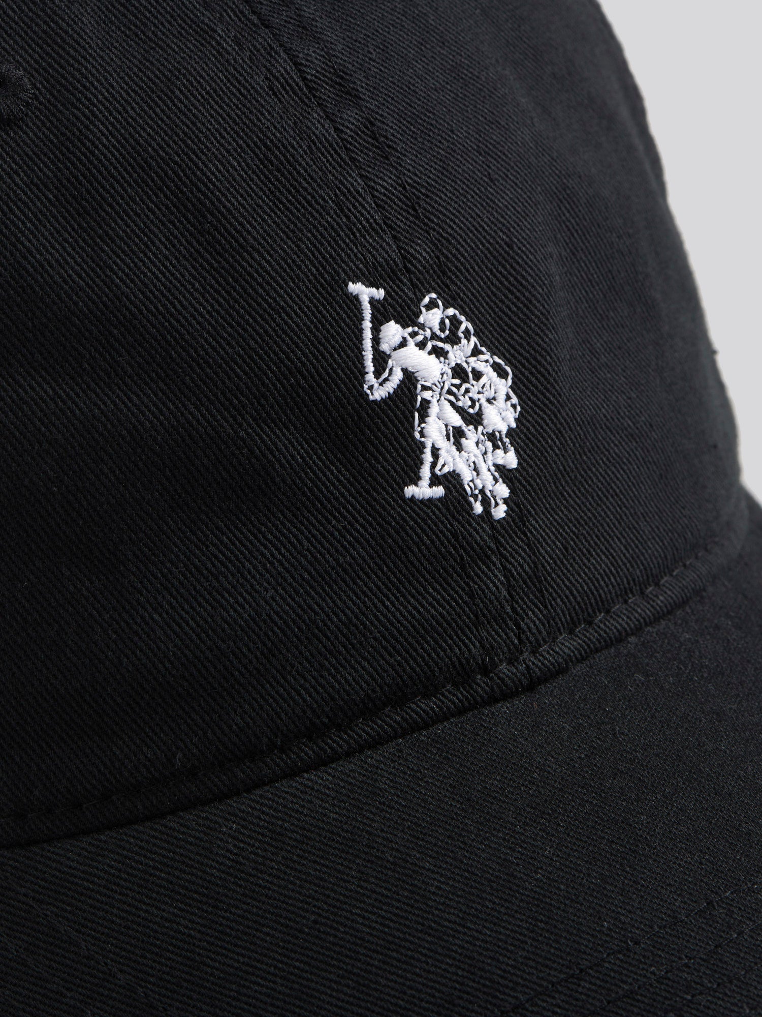 Mens Washed Casual Cap Black Bright White DHM