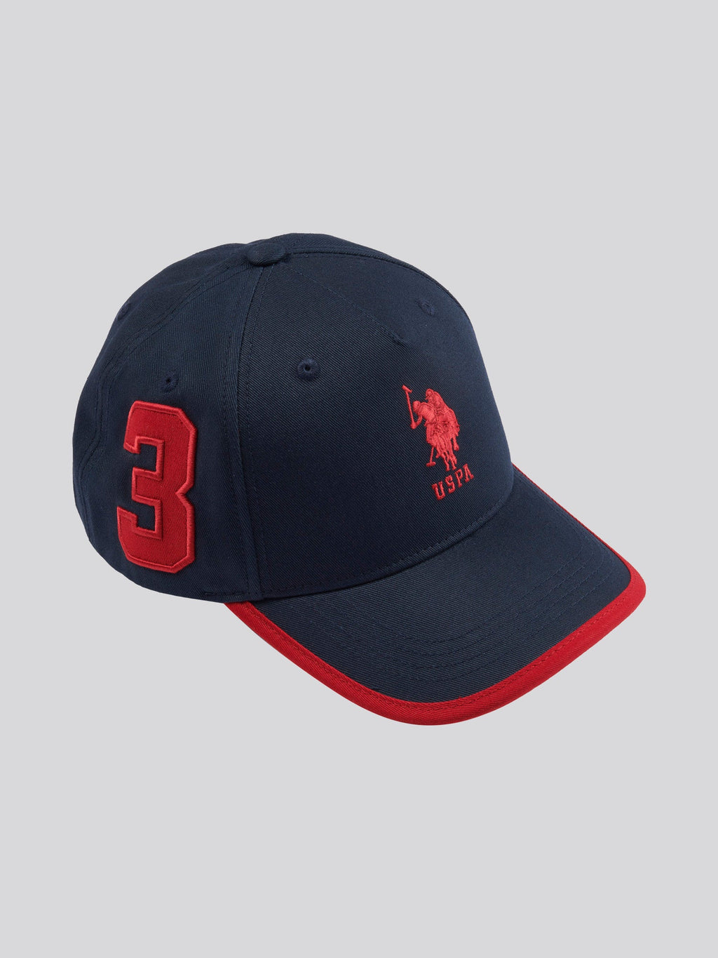 Mens Player 3 Baseball Cap Dark Sapphire Navy / Haute Red DHM