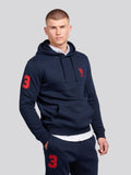 Mens Player 3 Hoodie in Dark Sapphire Navy / Haute Red DHM