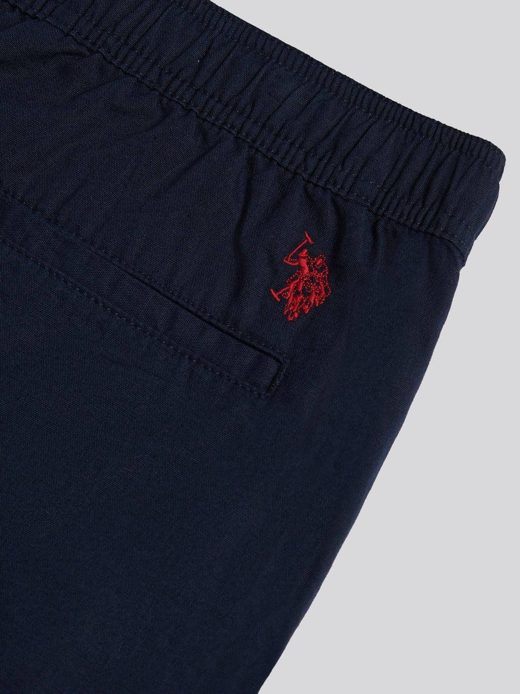 Mens Linen Blend Deck Shorts Dark Sapphire Navy / Haute Red DHM