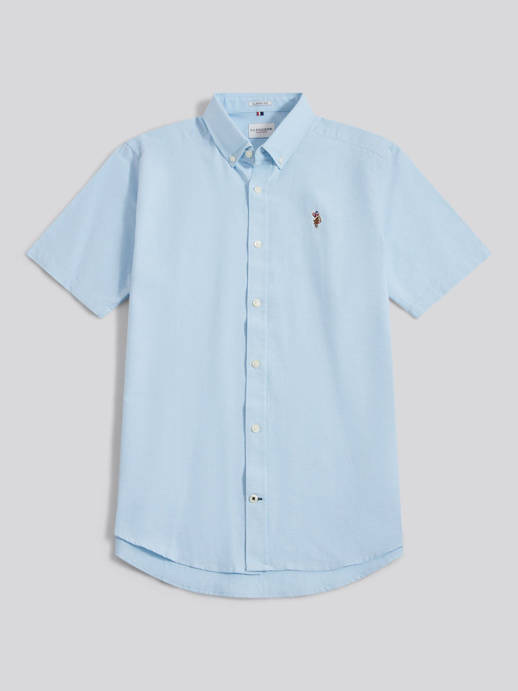Mens  Short Sleeve Oxford Shirt Ice Blue