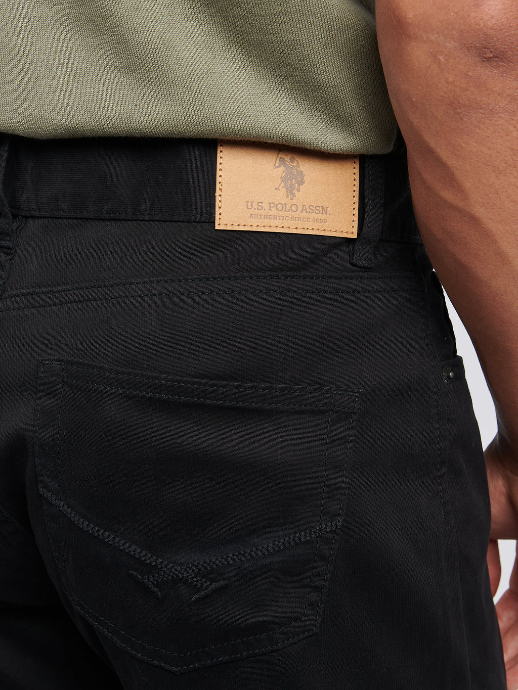 Mens Bedford Cord 5 Pocket Trouser in Black