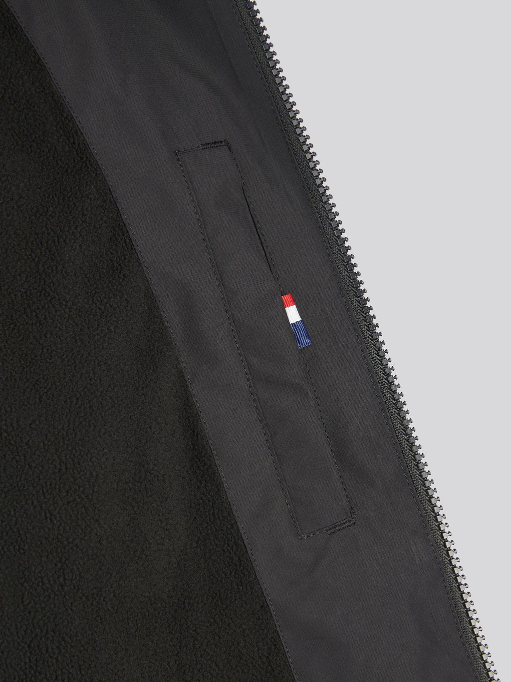 Mens Fleece Lined Windbreaker Jacket in Black Bright White DHM