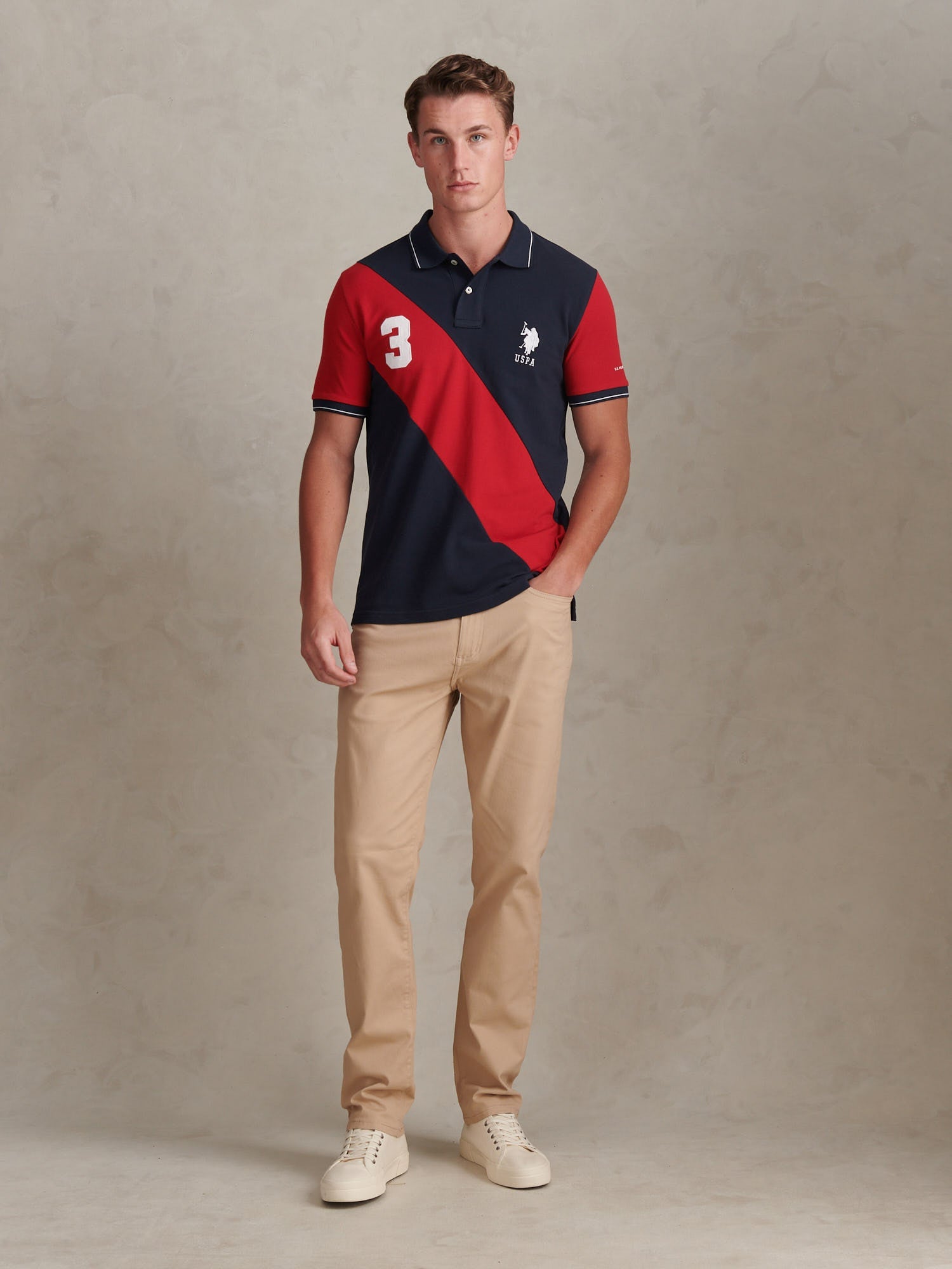 Mens Sash Pique Polo Shirt Dark Sapphire Navy