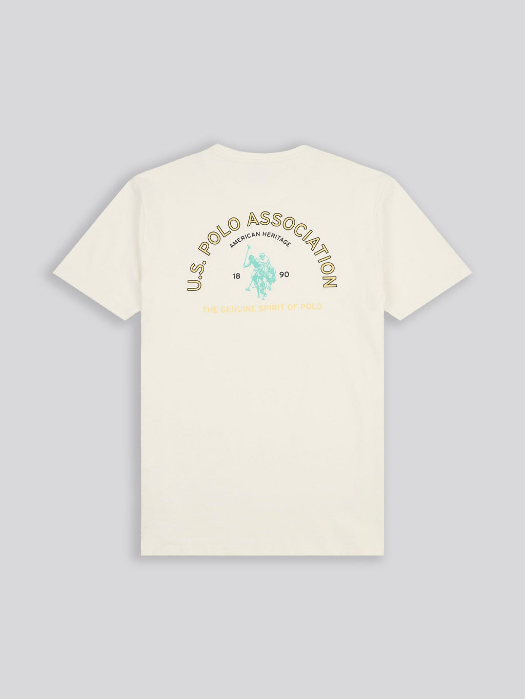 Mens Front/Back Print Graphic T-Shirt in Whisper White