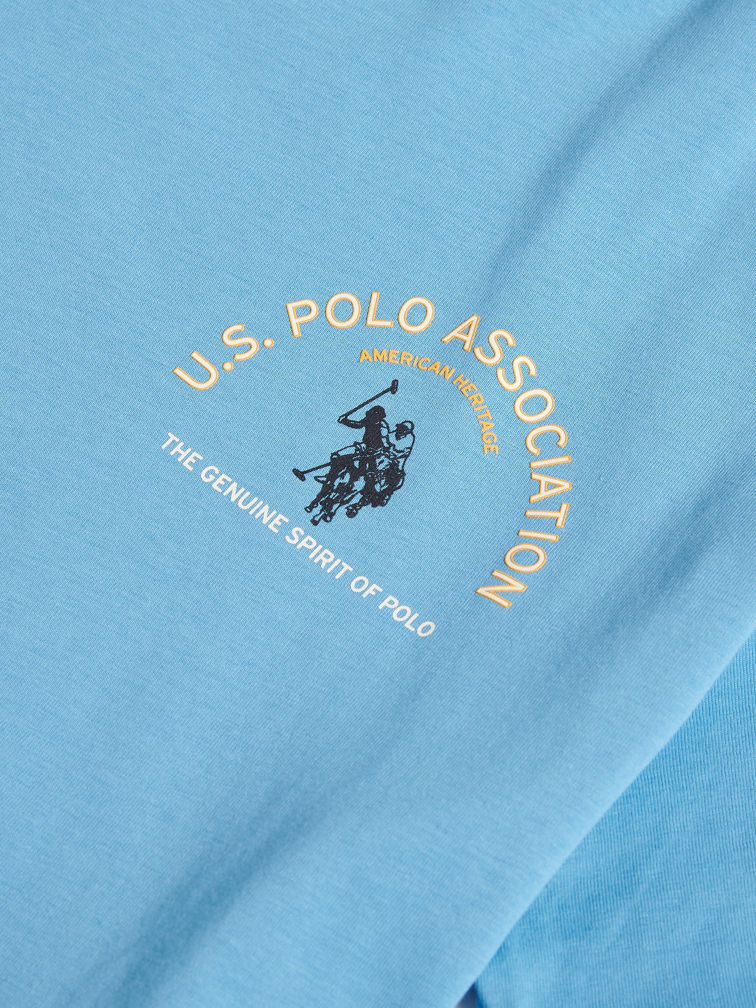 Mens Front/Back Print Graphic T-Shirt in Heritage Blue