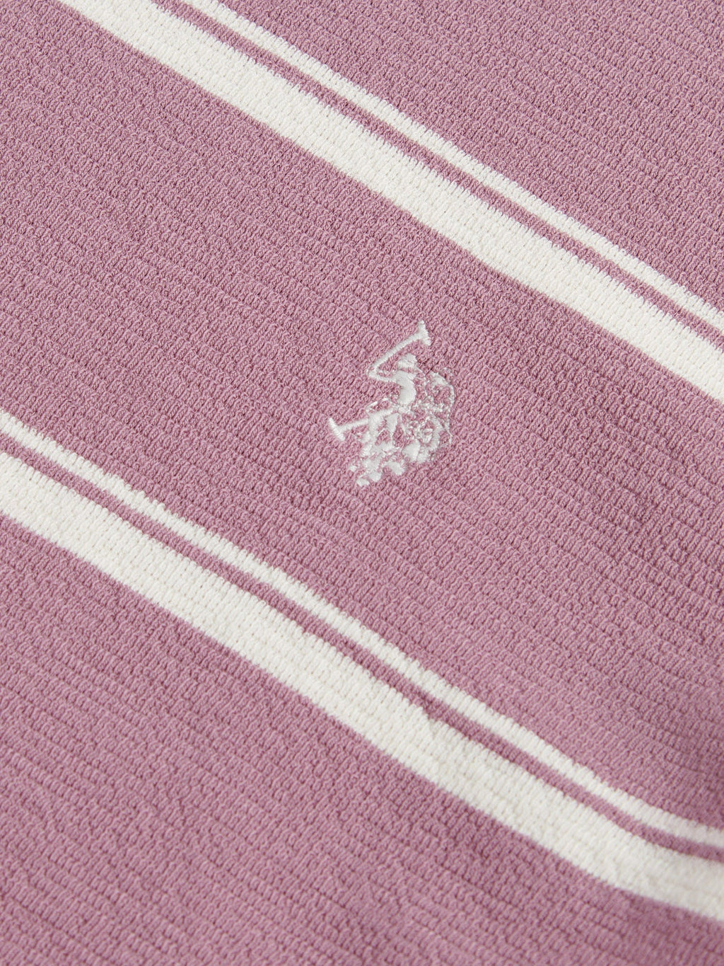 Mens Terry Stripe T-Shirt in Elderberry