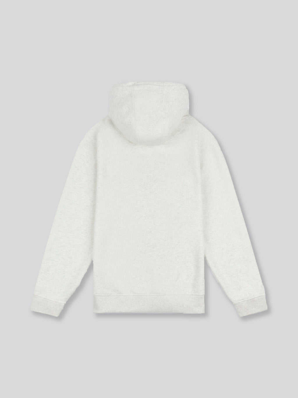 Mens Double Horsemen Herringbone Hoodie in Light Grey Marl