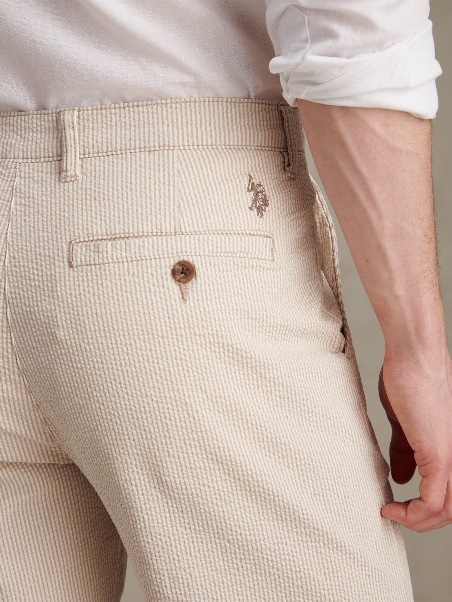 Mens Seersucker Chino Short Atmosphere