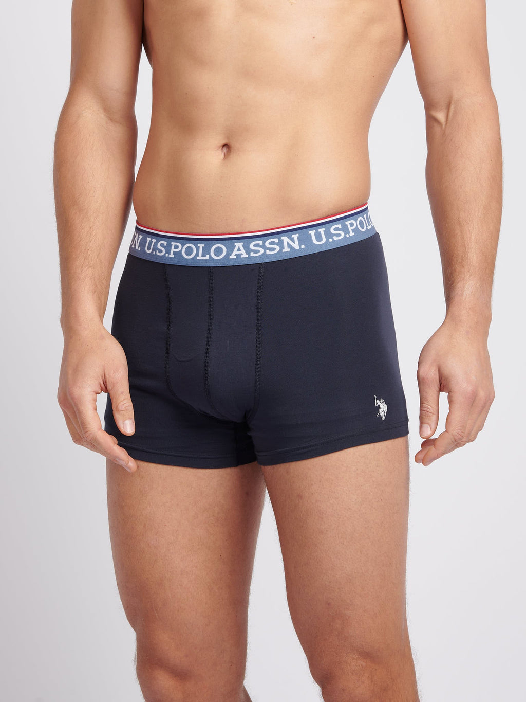 Mens 3 Pack Brand Highlight Boxer Shorts Dark Sapphire Navy