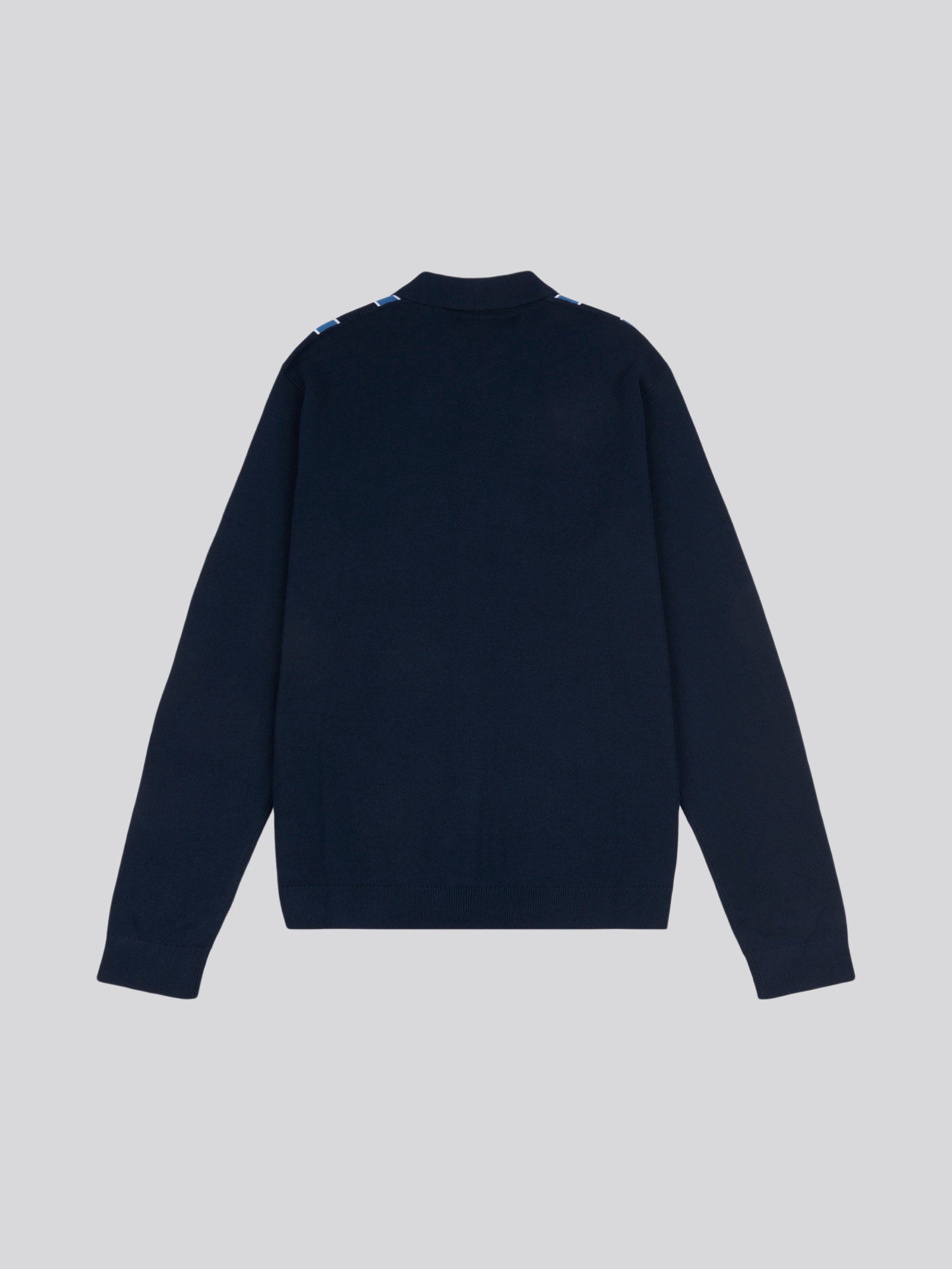 Mens Vertical Stripe Knit Cardigan in Dark Sapphire Navy