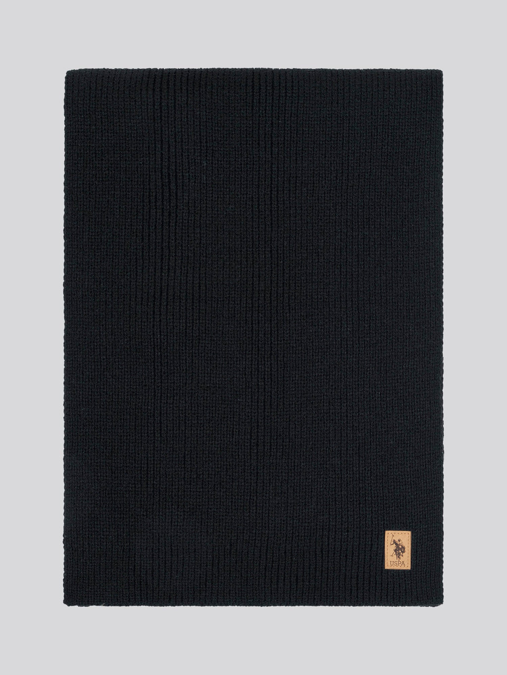 Mens Luxury Rib Knit Beanie & Scarf Set in Black