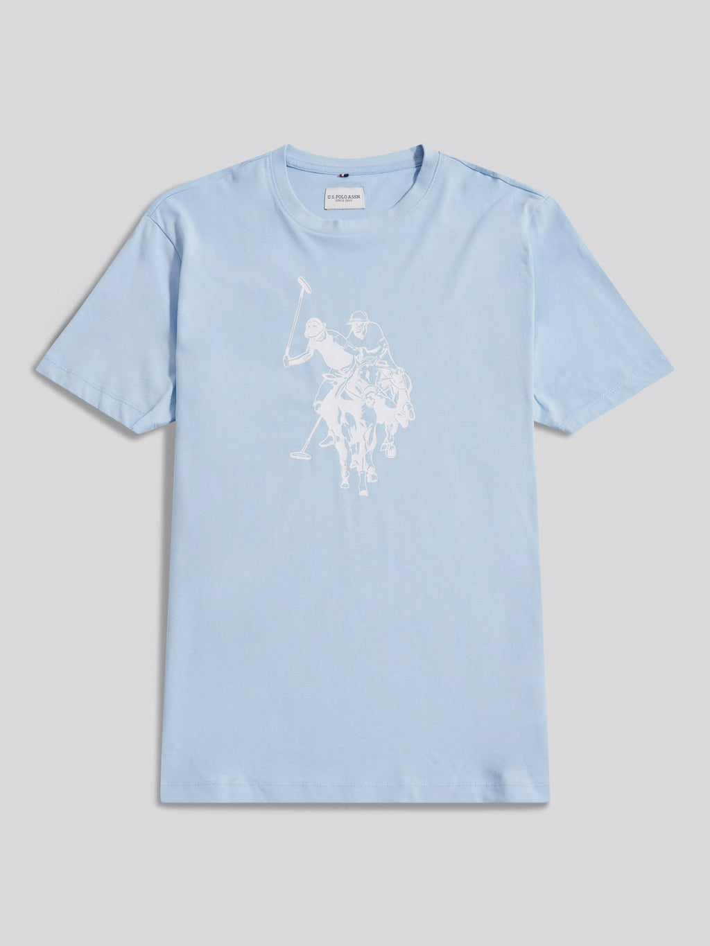 Mens Double Horsemen Graphic T-Shirt Chambray Blue
