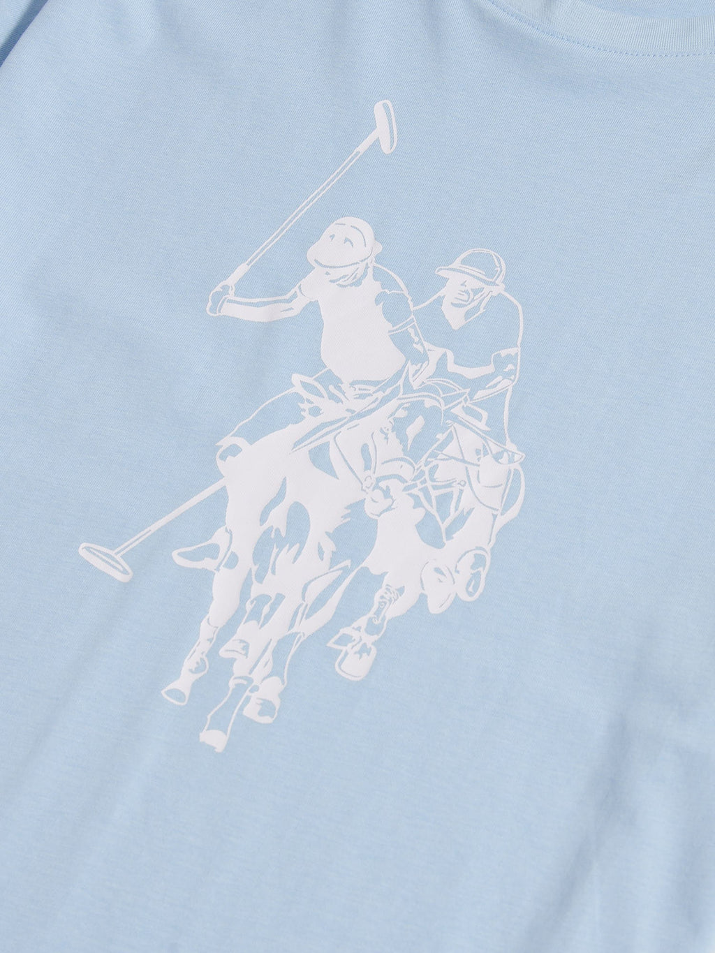 Mens Double Horsemen Graphic T-Shirt Chambray Blue