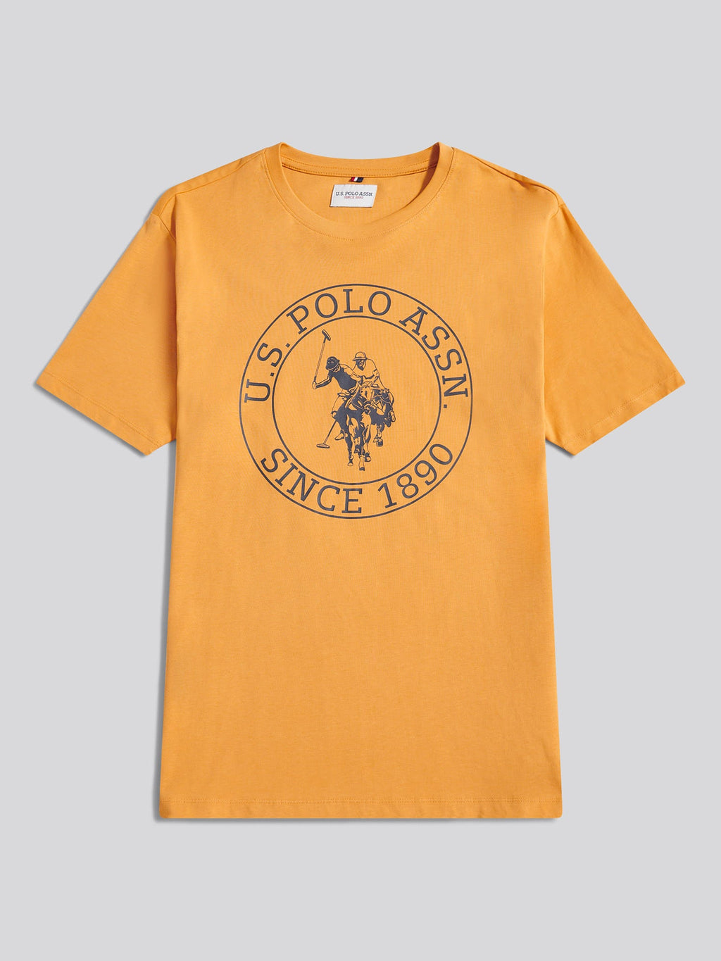 Mens Circle Print T-Shirt in Golden Apricot