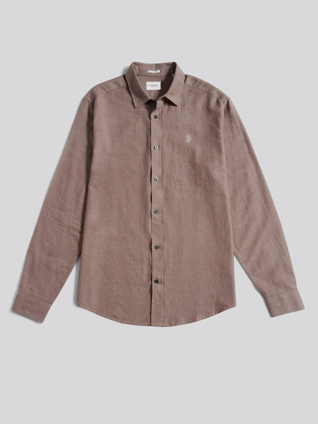 Mens Brushed Dobby Shirt in Chocolate Martini