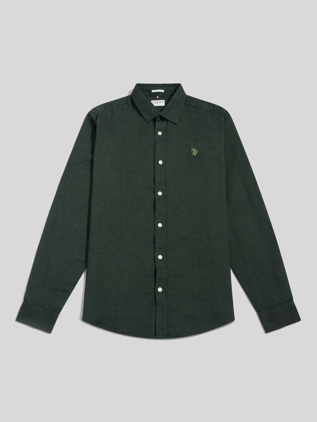 Mens Brushed Dobby Shirt in Pineneedle