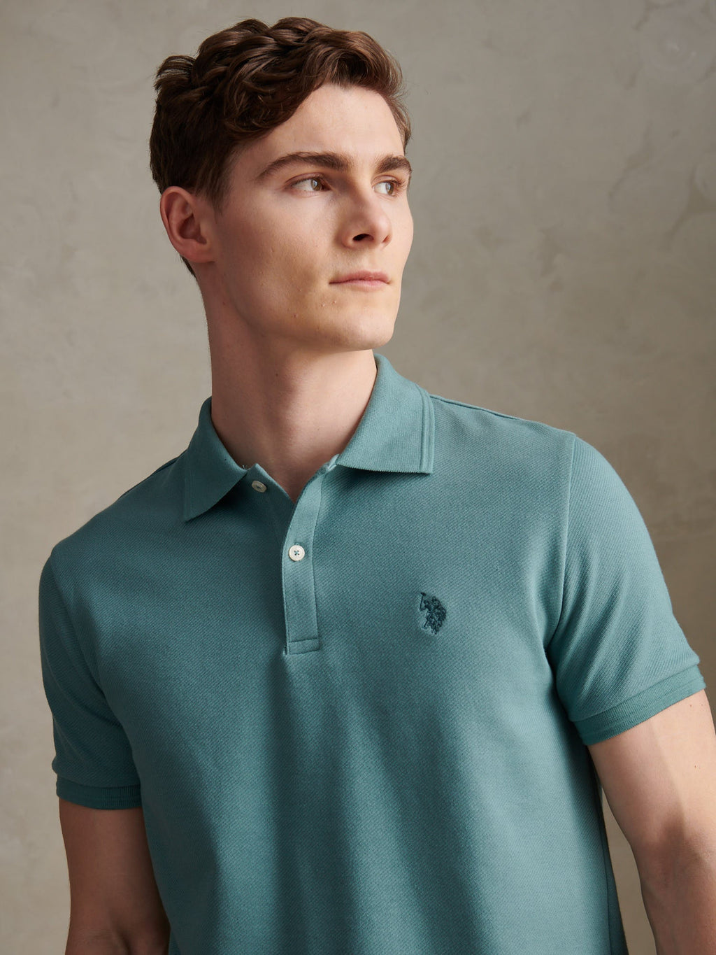 Mens Twill Texture Polo Shirt Arctic