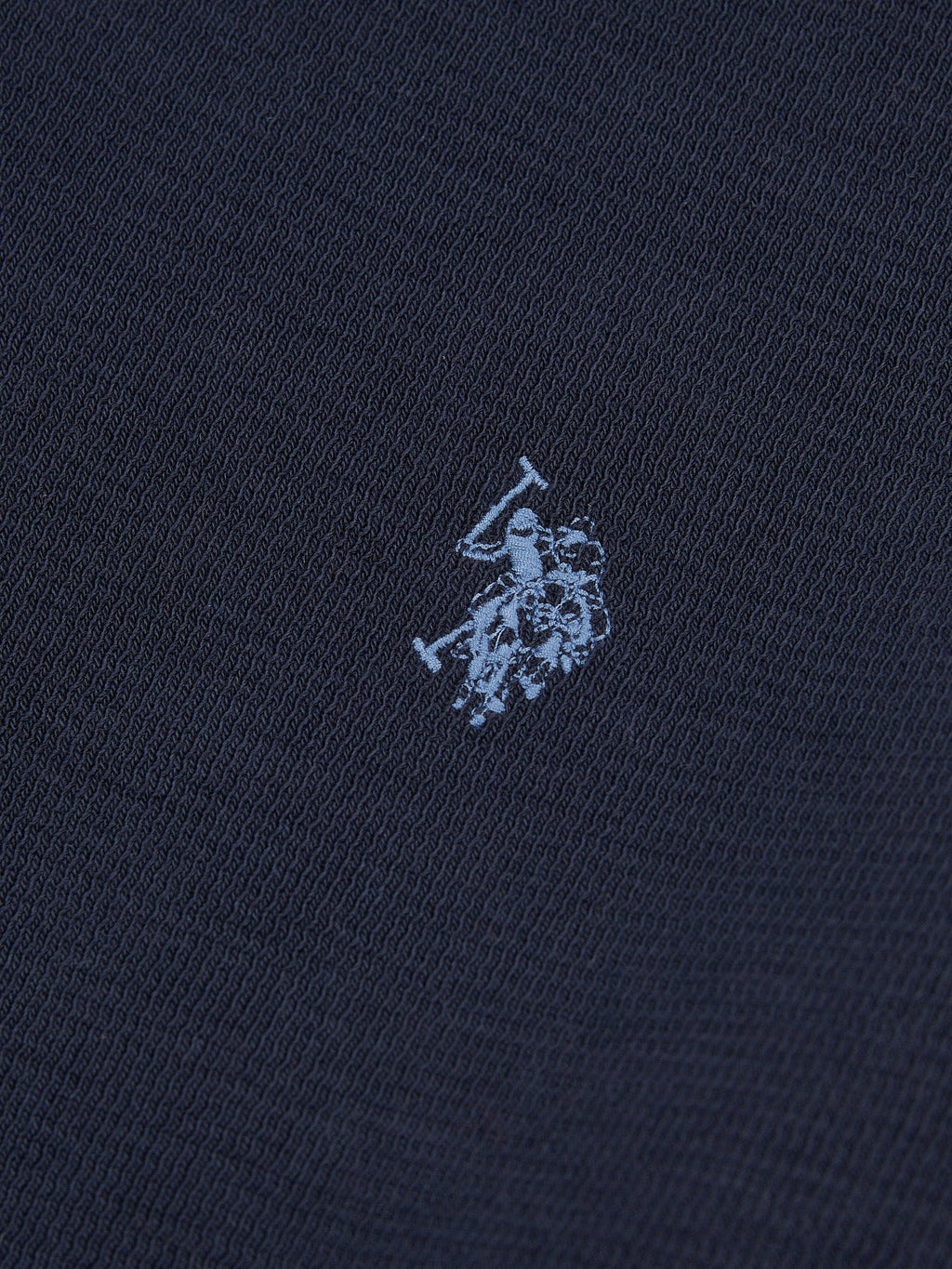 Mens French Rib 1/4 Funnel in Dark Sapphire Navy / Moonlight Blue DHM