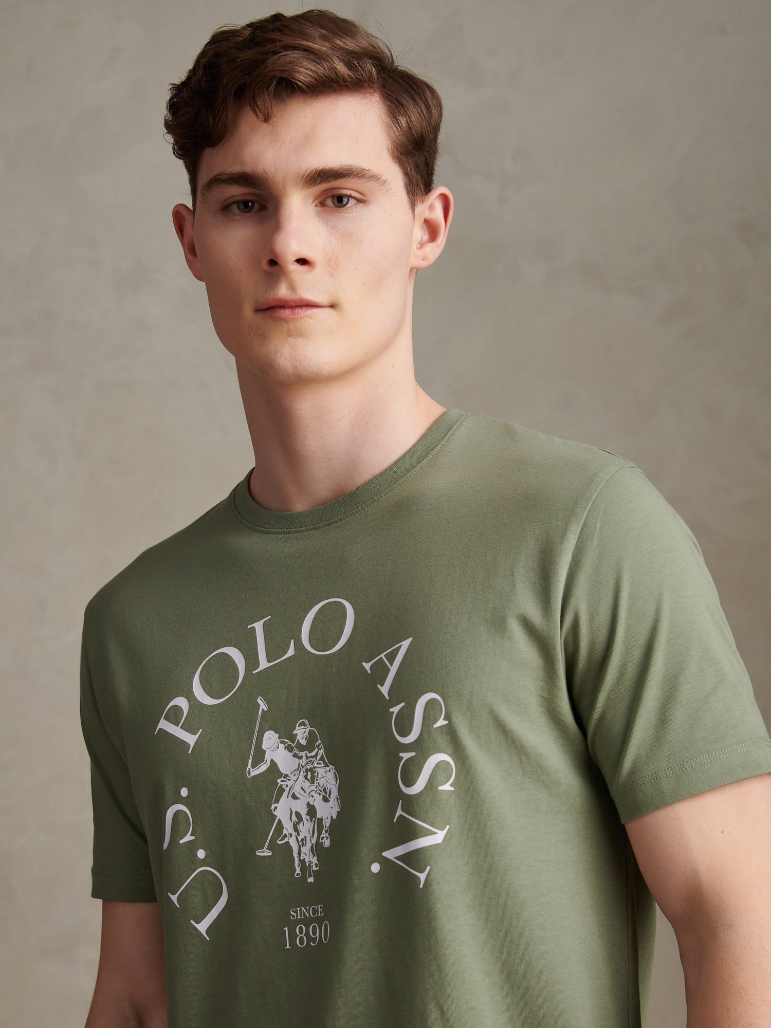 Mens Minimal Circle Print T-Shirt Sea Spray