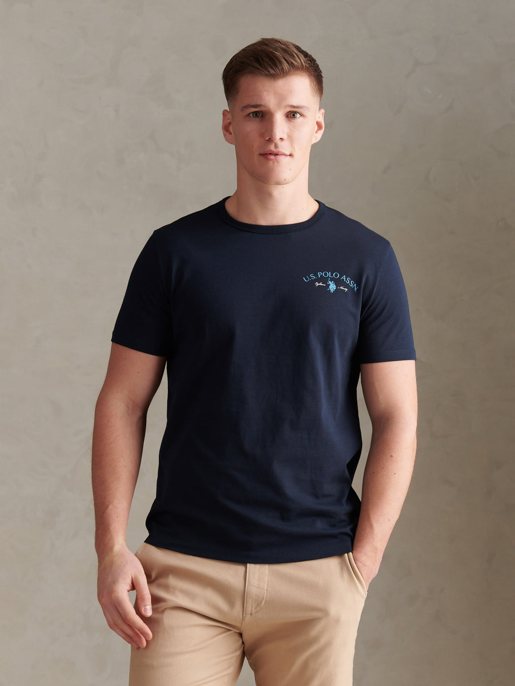 Mens Spirit Of Sport Back Graphic T-Shirt Dark Sapphire Navy