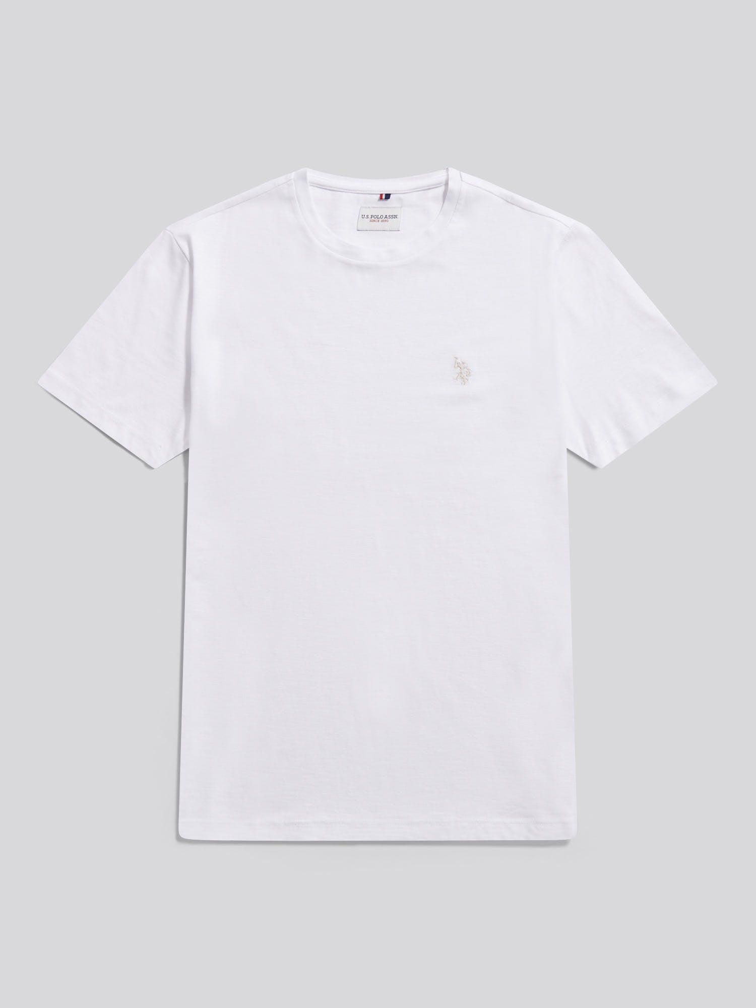 Mens Subtle Texture Double Horsemen T-Shirt Bright White